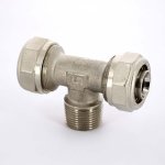 Тройник обжимной Uni-Fitt 26x3/4"x26 НР никелированный 668N8380