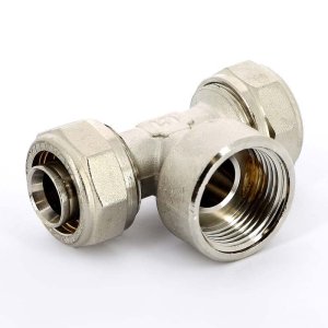 Тройник обжимной Uni-Fitt 26x3/4"x26 ВР никелированный 667N8380