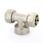 Тройник обжимной Uni-Fitt 26x3/4"x26 ВР никелированный 667N8380