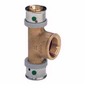 Тройник пресс с внутренней резьбой Viega Pexfit Pro 16-1/2"-16 мм (бронза) 608026