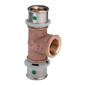 Тройник пресс с внутренней резьбой Viega Pexfit Pro 32-3/4"-32 мм (бронза) 588298