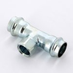 Тройник пресс Viega Prestabo 22х1/2" ВР оцинкованная сталь SC Contur 558901