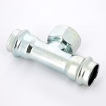 Тройник пресс Viega Prestabo 22х3/4" ВР оцинкованная сталь SC Contur 641962