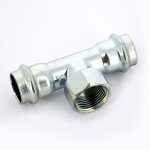 Тройник пресс Viega Prestabo 22х3/4" ВР оцинкованная сталь SC Contur 641962