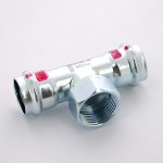 Тройник пресс Viega Prestabo 28х1" ВР оцинкованная сталь SC Contur 688134