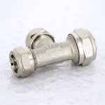 Тройник редукционный обжимной Uni-Fitt 20x16x16 никелированный 666N7660