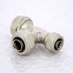 Тройник редукционный обжимной Uni-Fitt 20x16x20 никелированный 666N7670