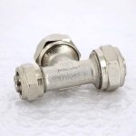 Тройник редукционный обжимной Uni-Fitt 20x16x20 никелированный 666N7670