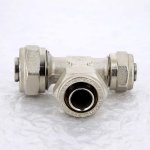 Тройник редукционный обжимной Uni-Fitt 20x16x20 никелированный 666N7670