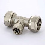 Тройник редукционный обжимной Uni-Fitt 26x16x26 никелированный 666N8680