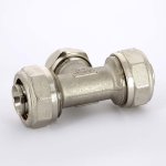 Тройник редукционный обжимной Uni-Fitt 26x20x26 никелированный 666N8780