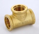Тройник резьбовой латунный Uni-Fitt 1/2" ВР 615G2220