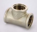 Тройник резьбовой латунный Uni-Fitt 1" ВР никелированный 615N4440