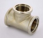 Тройник резьбовой латунный Uni-Fitt 1" ВР никелированный 615N4440