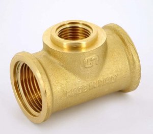 Тройник резьбовой латунный Uni-Fitt 1"x1/2"x1" ВР 615G4240