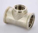 Тройник резьбовой латунный Uni-Fitt 1"x3/4"x1" ВР никелированный 615N4340