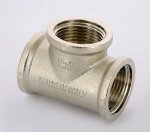 Тройник резьбовой латунный Uni-Fitt 3/4" ВР никелированный 615N3330