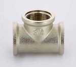 Тройник резьбовой латунный Uni-Fitt 3/4" ВР никелированный 615N3330