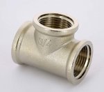 Тройник резьбовой латунный Uni-Fitt 3/4" ВР никелированный 615N3330