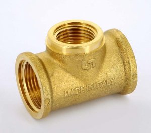 Тройник резьбовой латунный Uni-Fitt 3/4"x1/2"x3/4" ВР 615G3230