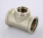 Тройник резьбовой латунный Uni-Fitt 3/4"x1/2"x3/4" ВР никелированный 615N3230