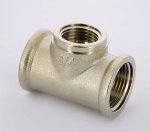 Тройник резьбовой латунный Uni-Fitt 3/4"x1/2"x3/4" ВР никелированный 615N3230