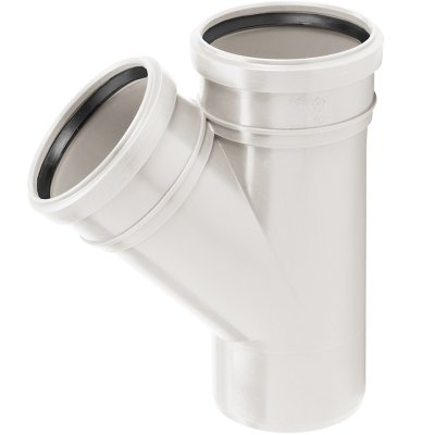 Тройник Uponor Decibel канализационный двухраструбный 50/50 мм 45°