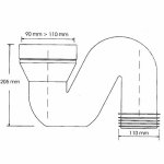 Труба фановая для унитаза с гидрозатвором McAlpine 90-110 мм вертикальная MRWC44
