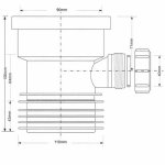 Труба фановая McAlpine 110 мм L149 мм с компрессионным отводом D40 мм под раструб MRWCDC1D