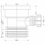 Труба фановая McAlpine 110 мм L156 мм с компрессионным отводом D40 мм под раструб MRDC1DGR
