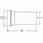 Труба фановая McAlpine 260 мм выход гладкий MRWC3