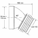 Труба фановая McAlpine 45* 16см MRWC16