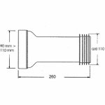 Труба фановая прямая McAlpine 260 мм MRWC2