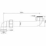 Труба отводная 90* McAlpine L232 мм с отводом 90* 1"1/4 ВН HC1332