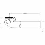 Труба отводная 90* McAlpine L245 мм вход 1"1/2 ВР выход Dn40 мм HC12RU