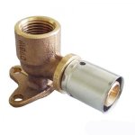 Угол переходной 90° Oventrop Cofit P 16 мм - 1/2" ВР с креплением уменьш. 1517053