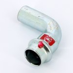 Угол пресс однораструбный 90* Viega Prestabo 15  оцинкованная сталь SC Contur 558192