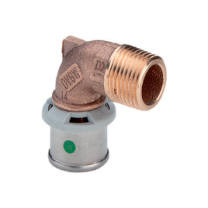 Угол пресс с наружной резьбой Viega Pexfit Pro 25-3/4" (бронза) 607760