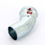 Угол пресс однораструбный 45* Viega Prestabo 35  оцинкованная сталь SC Contur 558376