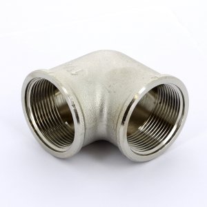 Угол резьбовой латунный Uni-Fitt 1"1/2 ВР никелированный 610N6600