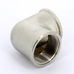 Угол резьбовой латунный Uni-Fitt 1"1/2 ВР никелированный 610N6600
