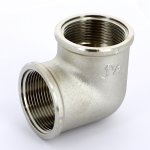 Угол резьбовой латунный Uni-Fitt 1"1/2 ВР никелированный 610N6600