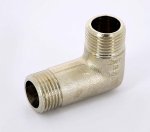 Угол резьбовой латунный Uni-Fitt 1/2" НР никелированный 613N2200