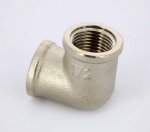 Угол резьбовой латунный Uni-Fitt 1/2" ВР никелированный 610N2200