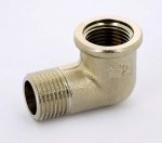 Угол резьбовой латунный Uni-Fitt 1/2"x1/2" ВН никелированный 611N2200