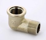 Угол резьбовой латунный Uni-Fitt 1/2"x1/2" ВН никелированный 611N2200