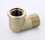 Угол резьбовой латунный Uni-Fitt 1/2"x1/2" ВН никелированный 611N2200