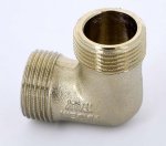 Угол резьбовой латунный Uni-Fitt 3/4" НР никелированный 613N3300