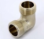 Угол резьбовой латунный Uni-Fitt 3/4" НР никелированный 613N3300