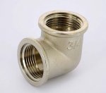 Угол резьбовой латунный Uni-Fitt 3/4" ВР никелированный 610N3300